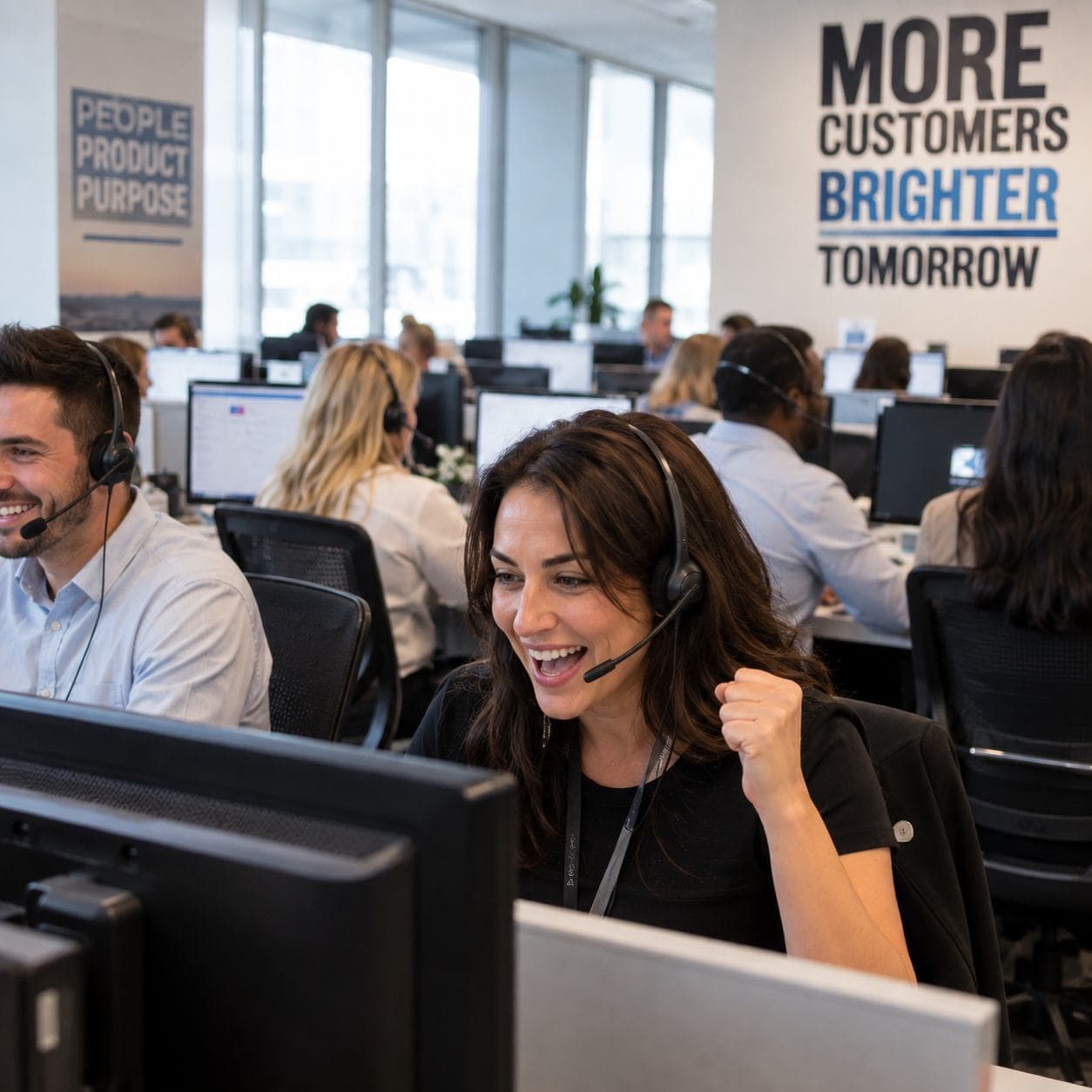 Sales team celebrating increased inbound calls